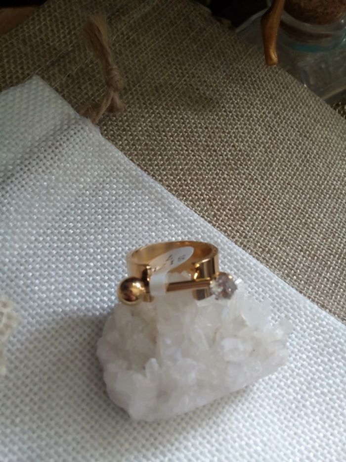 Bague en acier et zircon - photo numéro 2