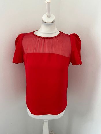 Blouse rouge en soie Maje M