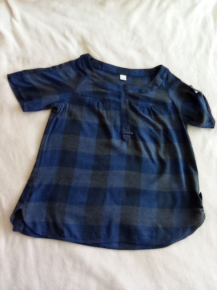 Blouse/ T-shirt à carreaux 42 - photo numéro 3
