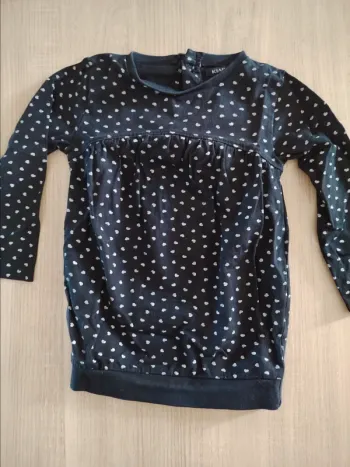 Robe noire à motifs cœurs 3 ans