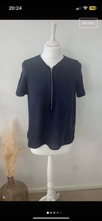Blouse en soie marine the Kooples M