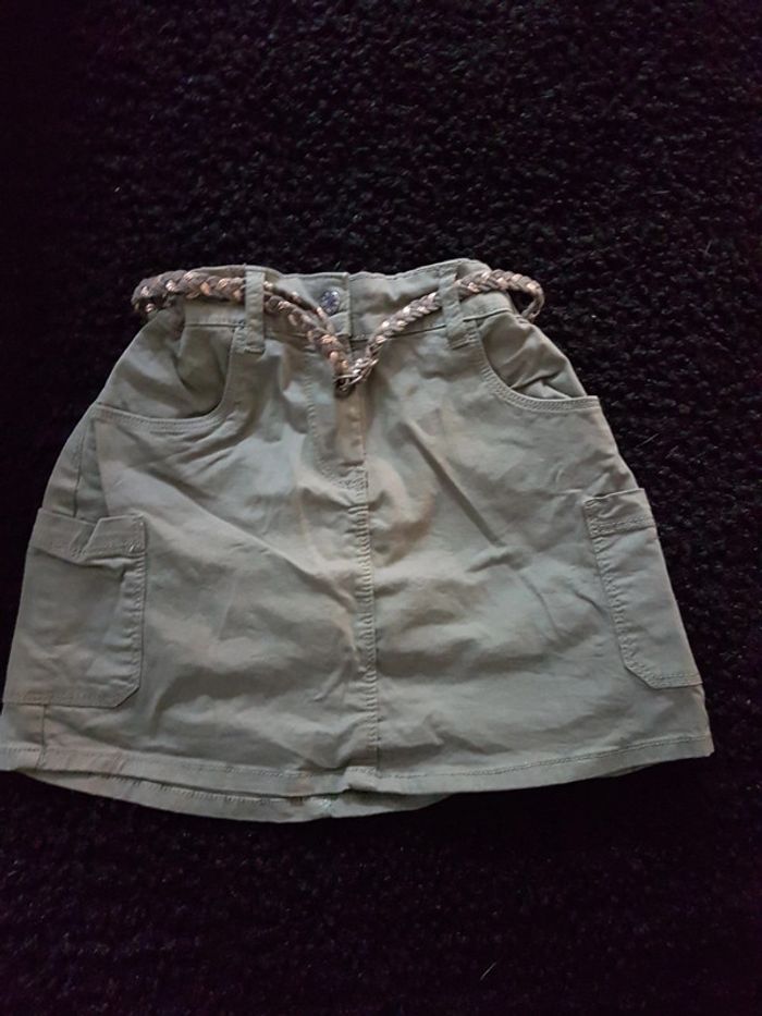 Jupe Kaki avec ceinture 10 ans Gemo kaki