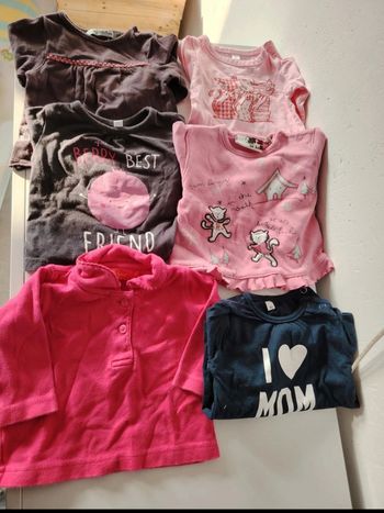 Lot 6 t-shirt manches longues 3 mois