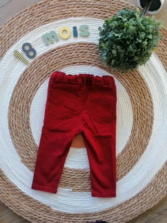 Pantalon rouge foncé - Mes petits cailloux - 18 mois - photo numéro 3