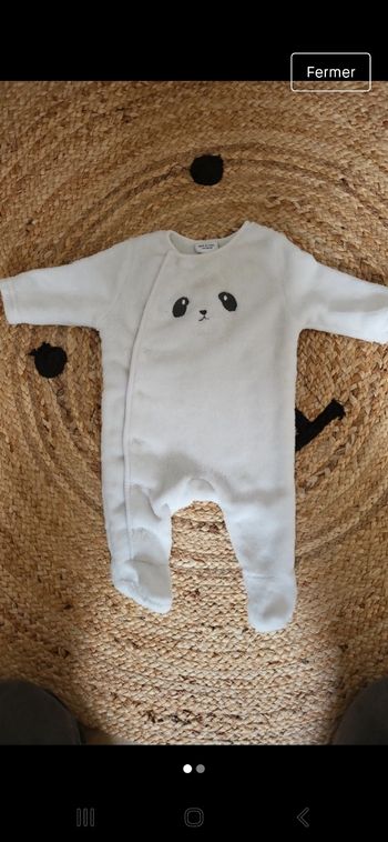 Pijama molletonnée 1 mois