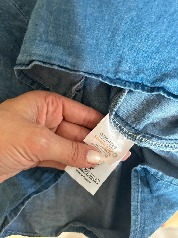 Blanche porte chemise, chemisier en jean femme, taille 38 - photo numéro 6