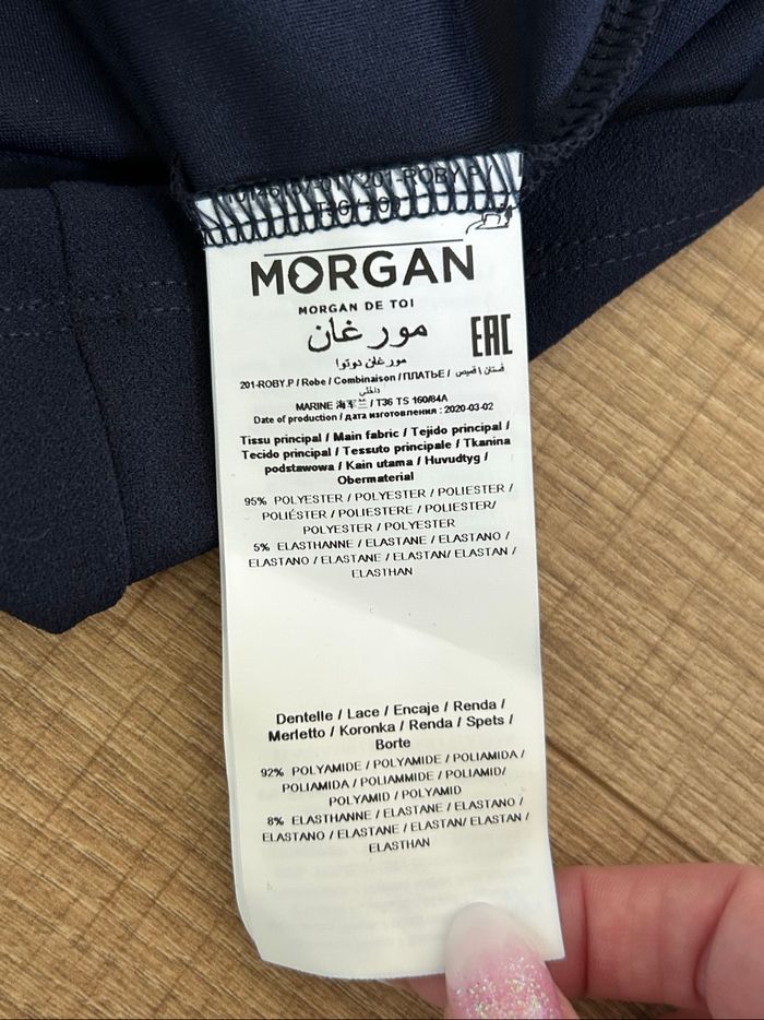 Robe bleue marine neuve avec dentelle Morgan taille 36 (valeur 55€) - photo numéro 10