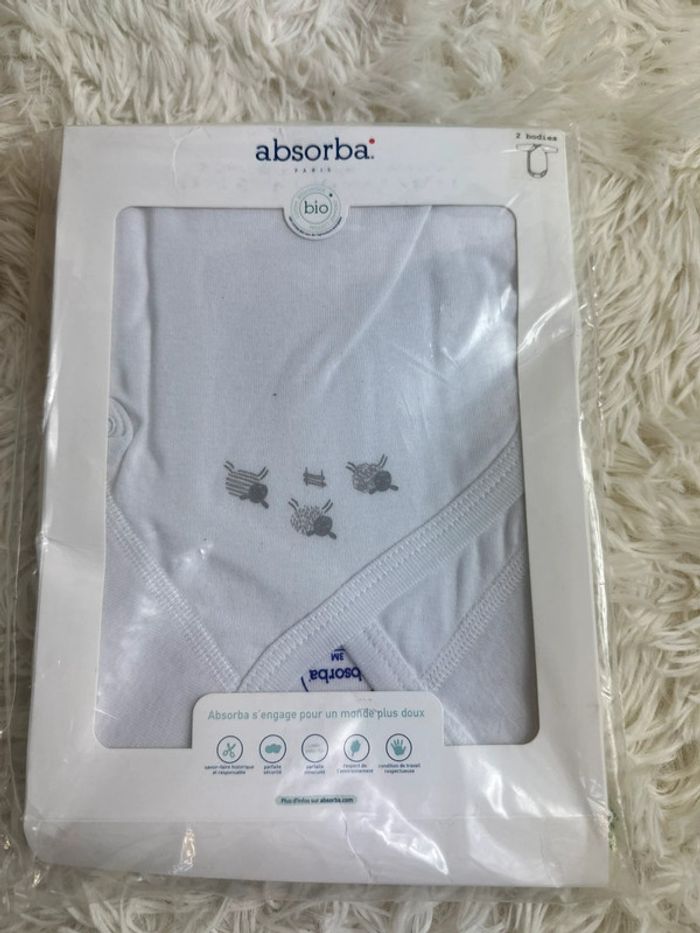 Lot de 2 bodies manches longues Absorba taille 3 mois - photo numéro 2