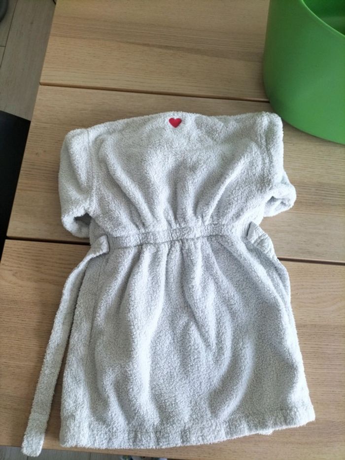 Peignoir sortie de bain 2ans carré blanc - photo numéro 7