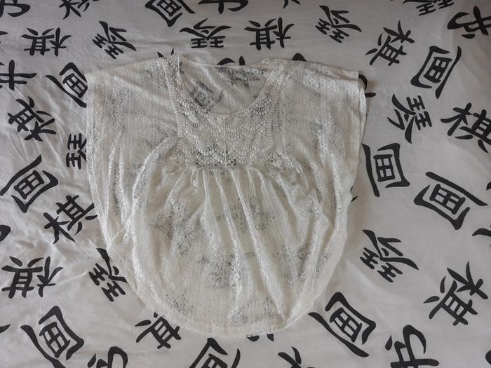 Blouse dentelée transparente 38