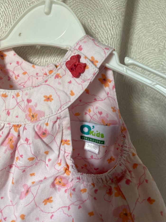 Robe fleurie à volants boutons papillon 3 mois Vert baudet - photo numéro 2