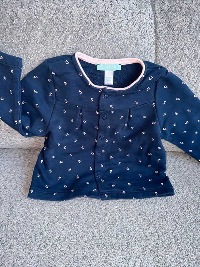 Chemisier / veste marine et rose en coton Obaïbi
