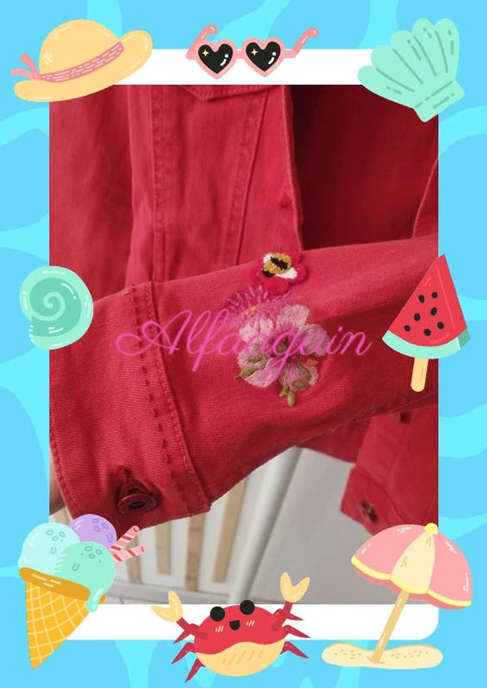 Veste en jean orange catimini 5/6ans neuve - photo numéro 7