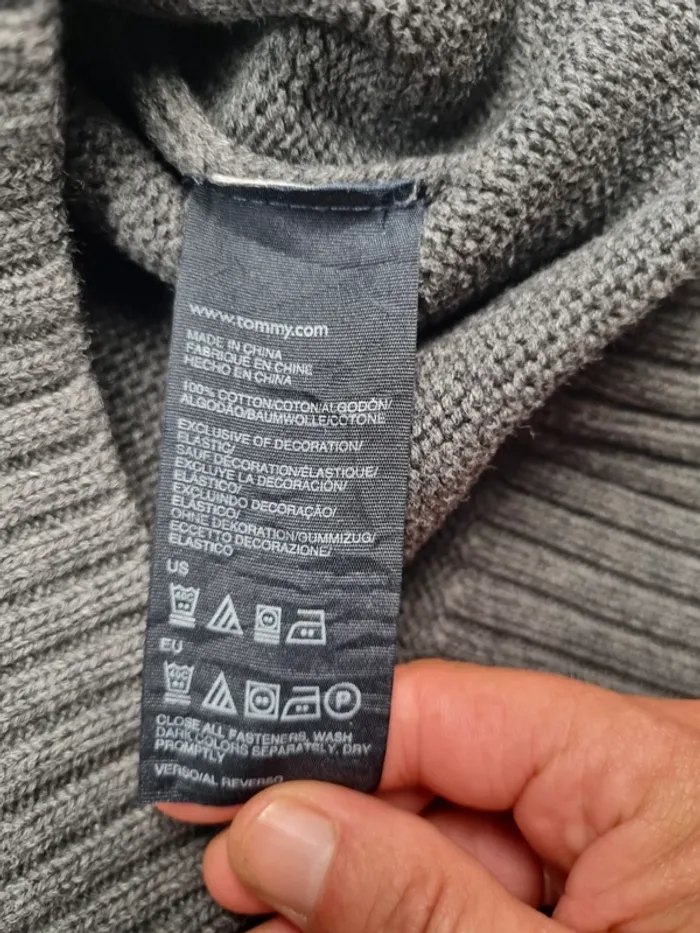 Gilet zippé Tommy Hilfiger gris – Taille L Hommes (mesures en photos) - photo numéro 6