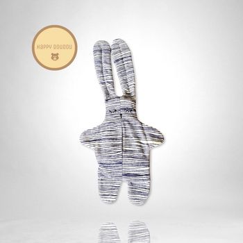 Doudou Plat Lapin blanc bleu Rayé Blanc Catimini DP463