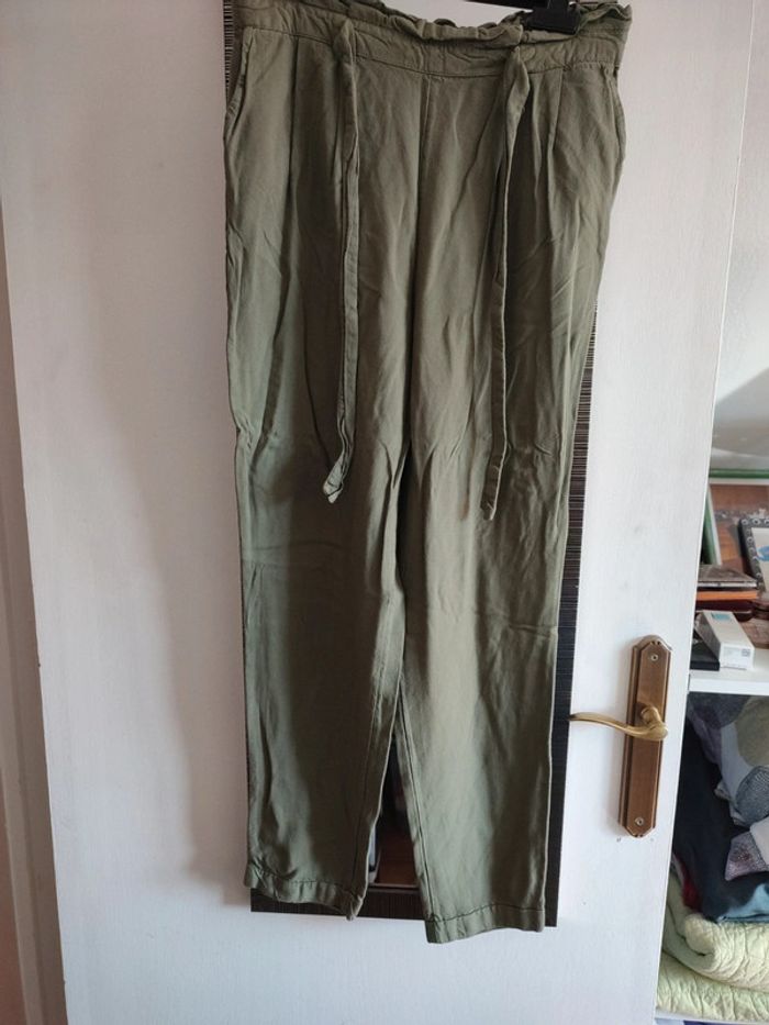 Pantalon fluide kaki