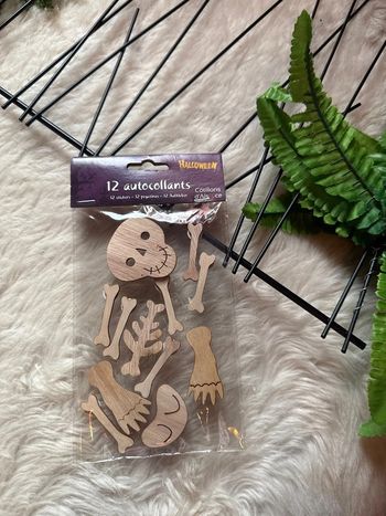 Décoration squelette en bois - NEUF