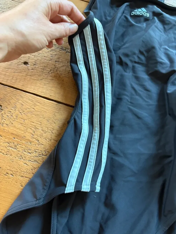 Maillot de bain 1 pièce Adidas gris bleu 44 - photo numéro 2