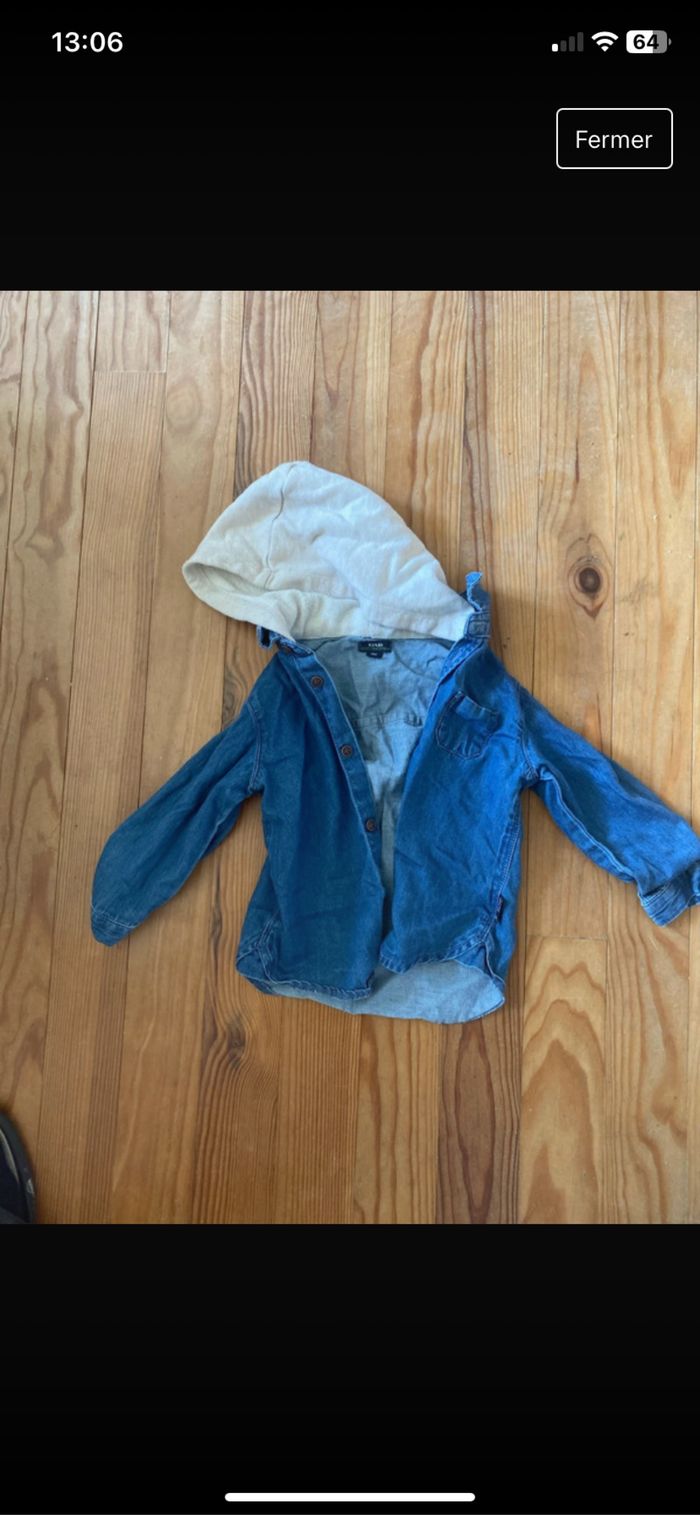 Chemise jean avec capuche