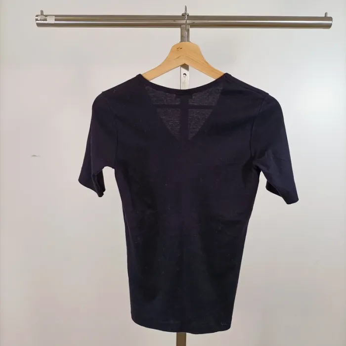 T-shirt noir Armor Lux col V manches courtes made in France coton taille M A1477 - photo numéro 6