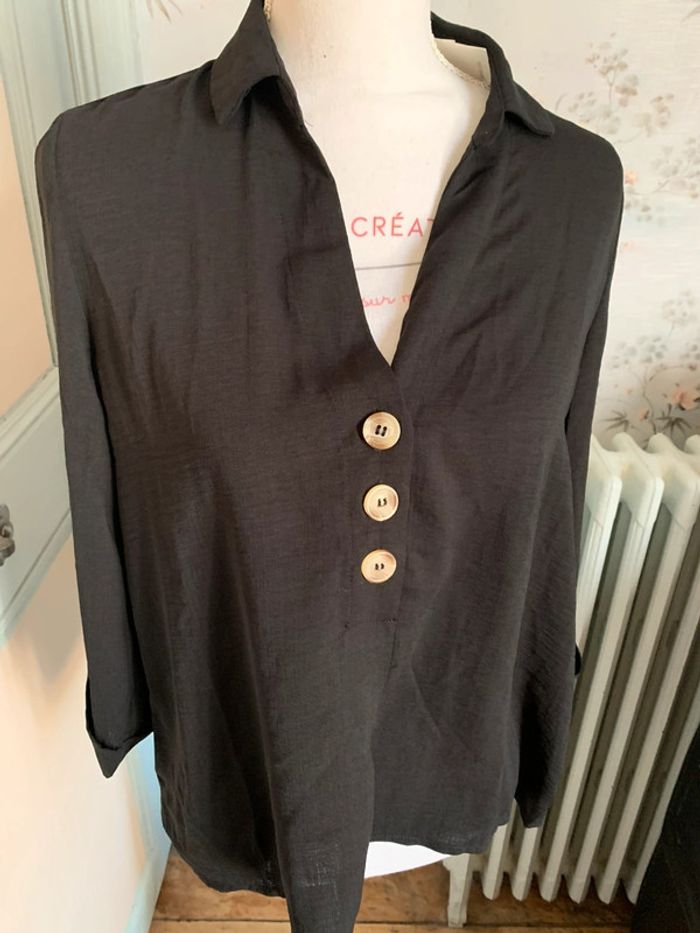 Blouse noir fluide pour femme neuve avec étiquette