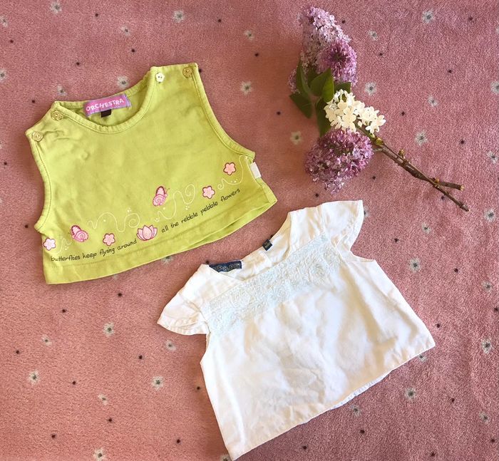 Lot 2 hauts/tee-shirts 0/1mois