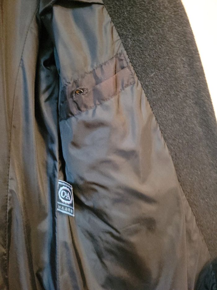 Manteau long gris foncé 80% laine - photo numéro 5