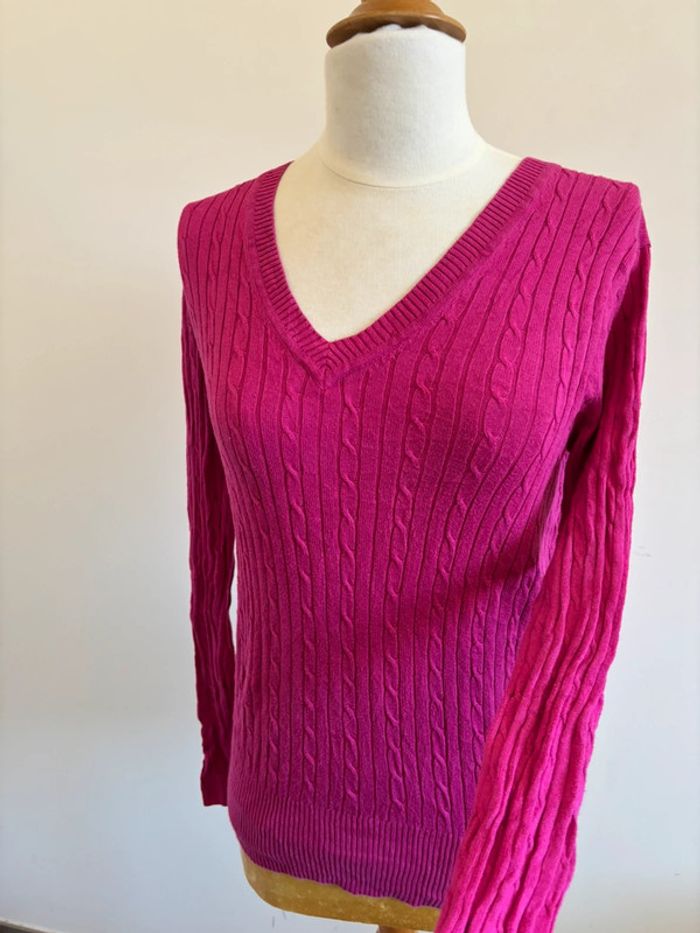 Pull en maille rose / violine Tommy Hilfiger - photo numéro 5