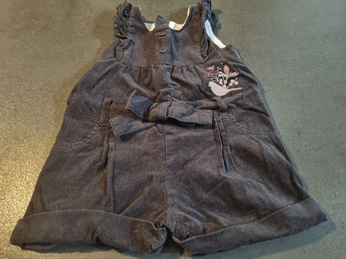 Combi-short velours Alphabet création 6 mois