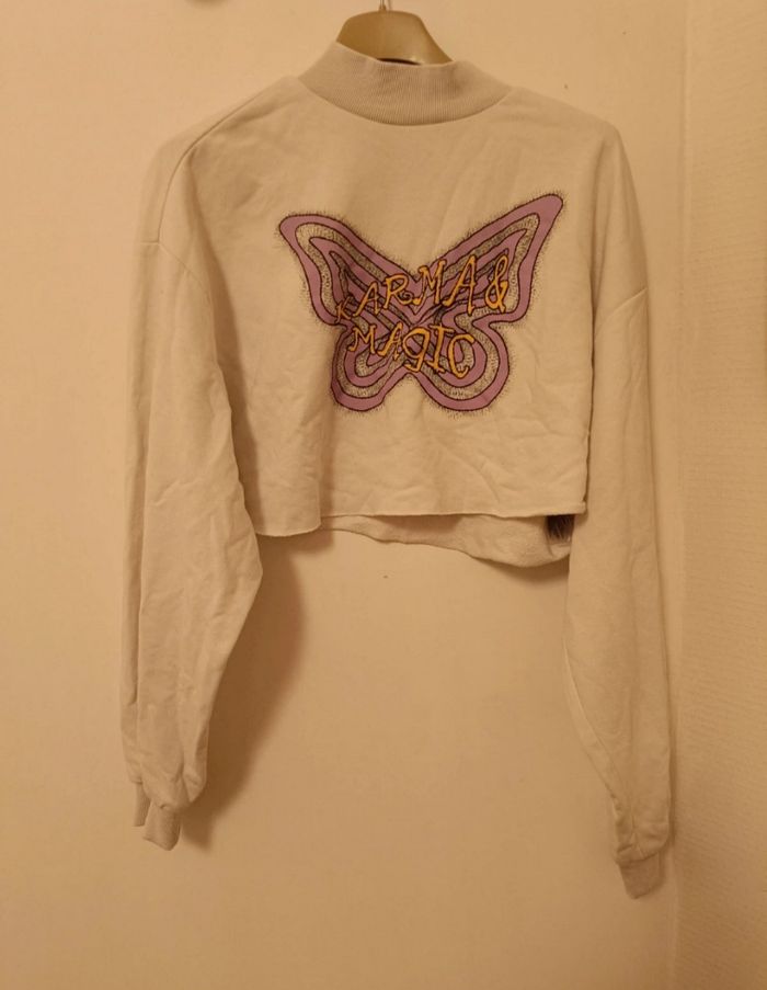 Sweat Crop Top divided (H&M) Taille S (36/38)