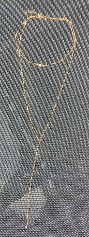 Superbe collier fantaisie doré