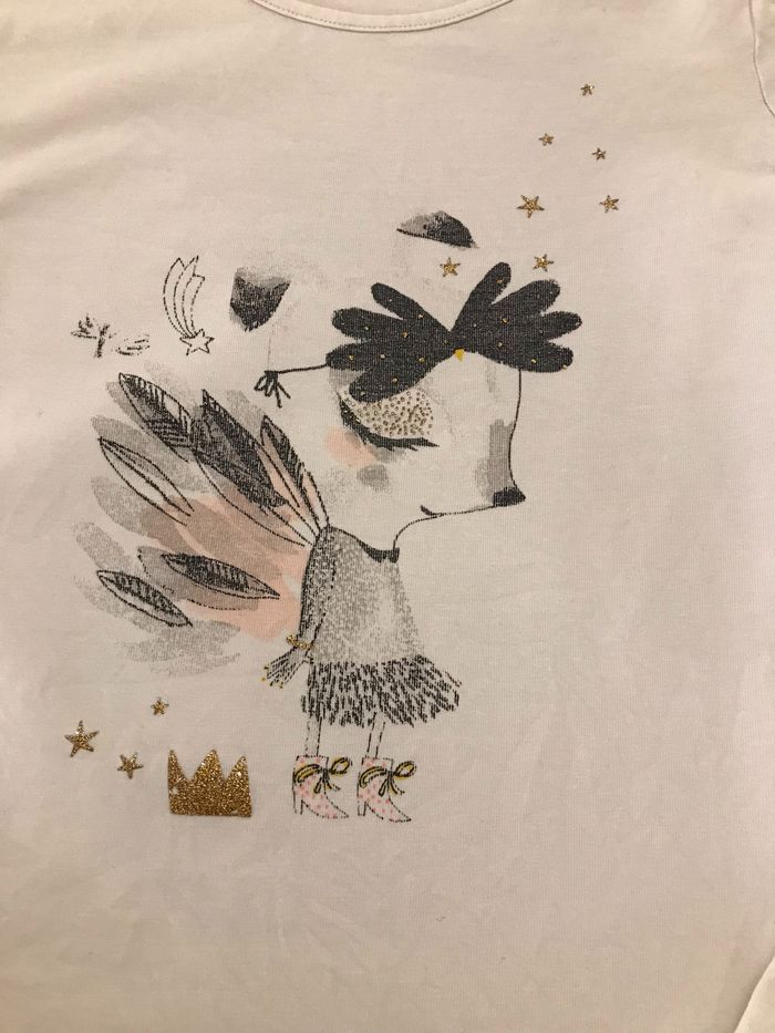 Tee-shirt crème fille 10 Ans - photo numéro 2