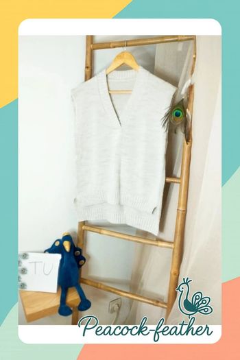 Pull crème sans manches TU neuf