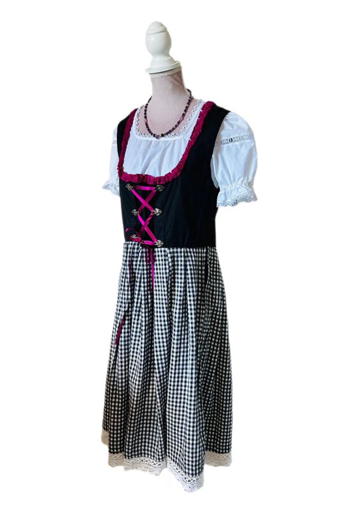 🌸🌿Robe traditionnelle vintage autrichienne Dirndl cottagecore Austrian checked dress🌿🌸 - photo numéro 5