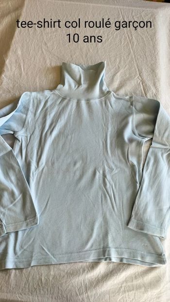 Tee-shirt manches longues col roulé garçon 10 ans