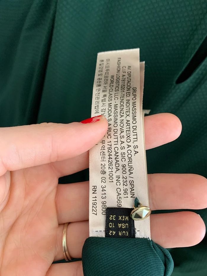 robe chic Massimo Dutti vert taille 42 - photo numéro 5