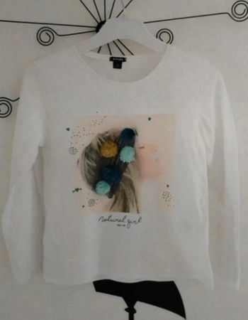Tee-shirt manches longues blanc Kiabi taille 6 ans