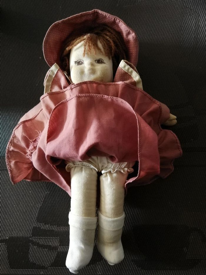 Poupée chiffon ancienne vintage fait main - photo numéro 4