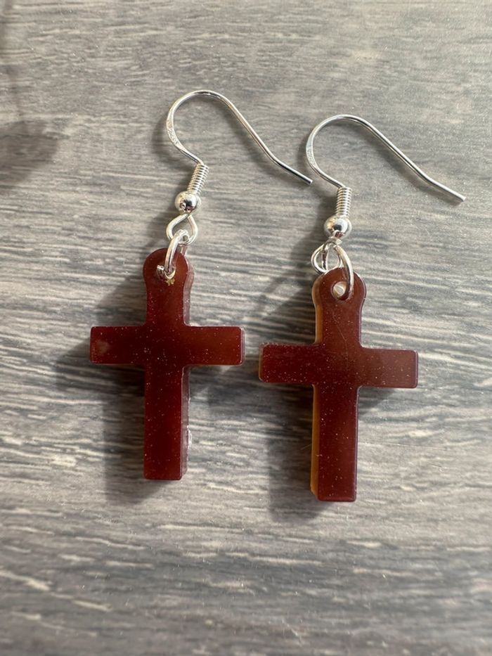 Boucles d'oreilles croix - photo numéro 2