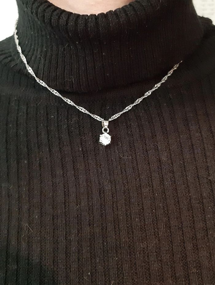 Très joli collier cristal et métal argenté - photo numéro 6