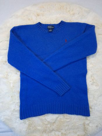 Pull ras de cou en laine marque Ralph Lauren taille M femme couleur bleue