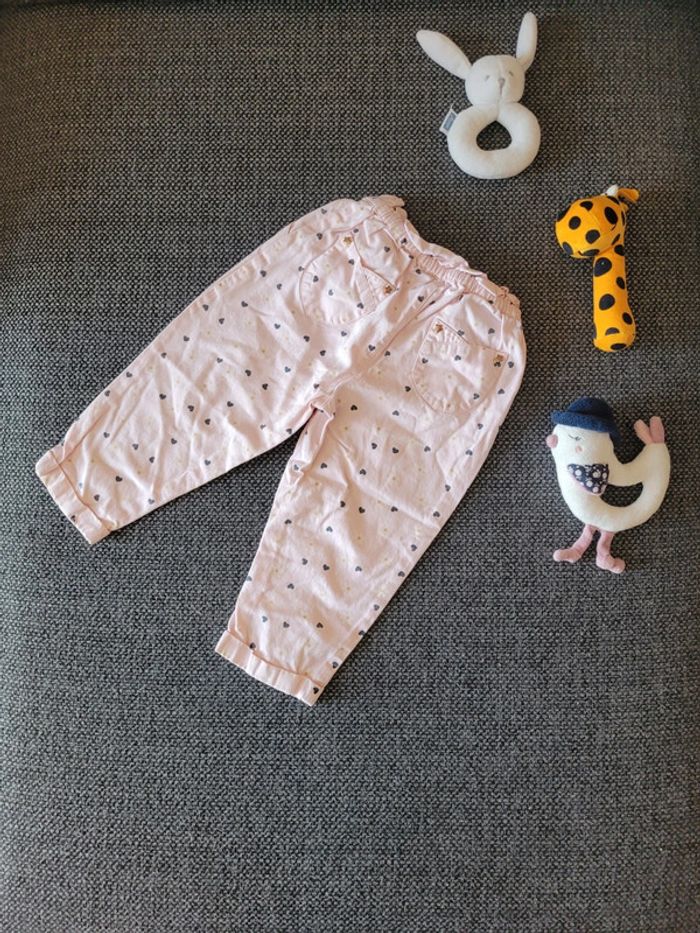 Pantalon fille paperbag rose 24 mois - photo numéro 4