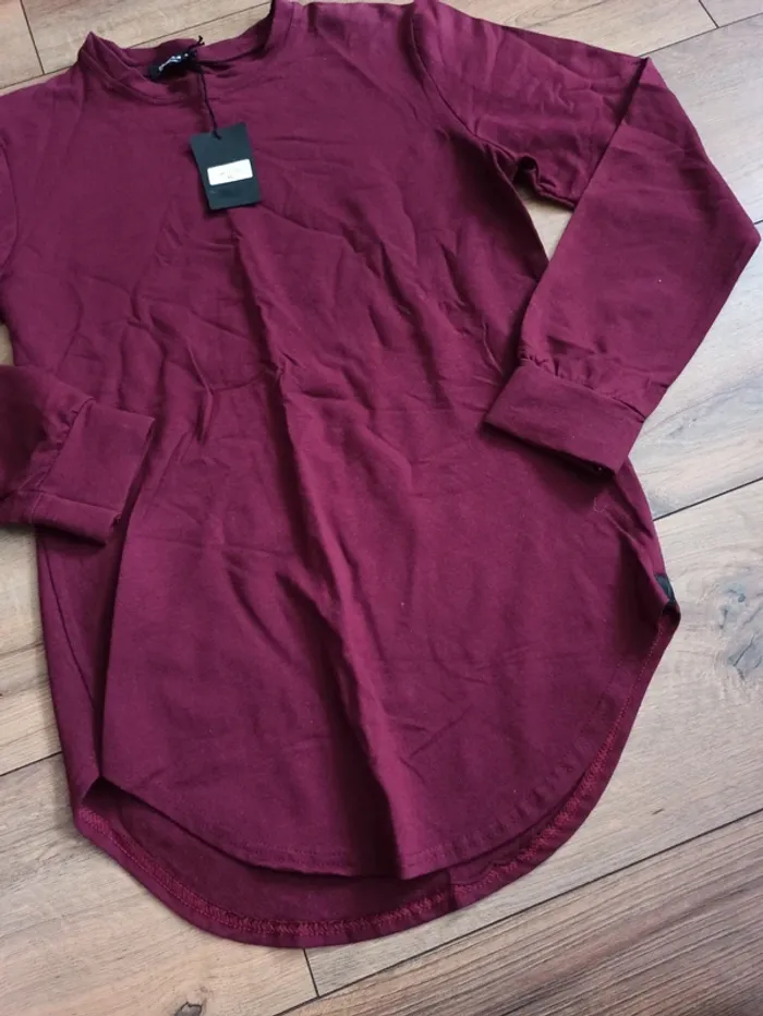 Pull mi-epais homme manches longues bordeaux xl - photo numéro 3