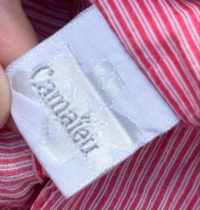 Blouse blanche et rose à rayures – Camaïeu – Taille 40 - photo numéro 6