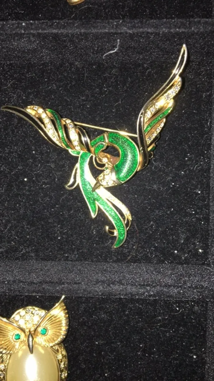 Broche or  oiseaux du paradis