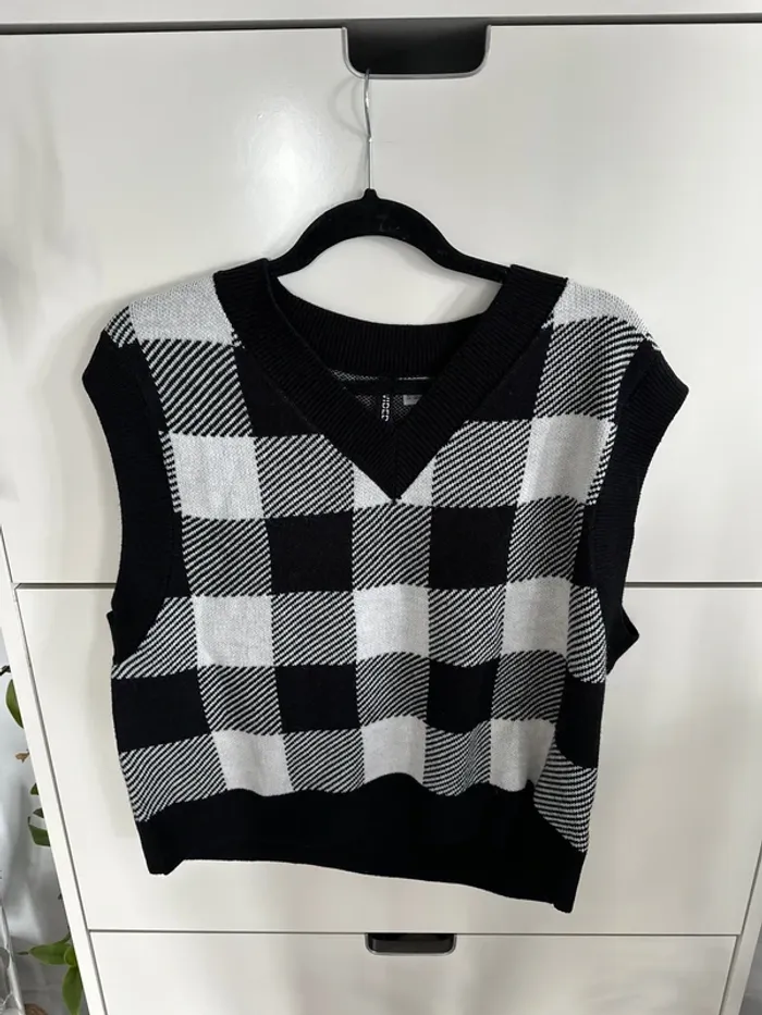 Pull sans manche noir et blanc - h&m neuf