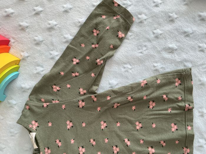 teeshirt manches longues kaki fleuri rose 9 mois tape à l'oeil - photo numéro 5