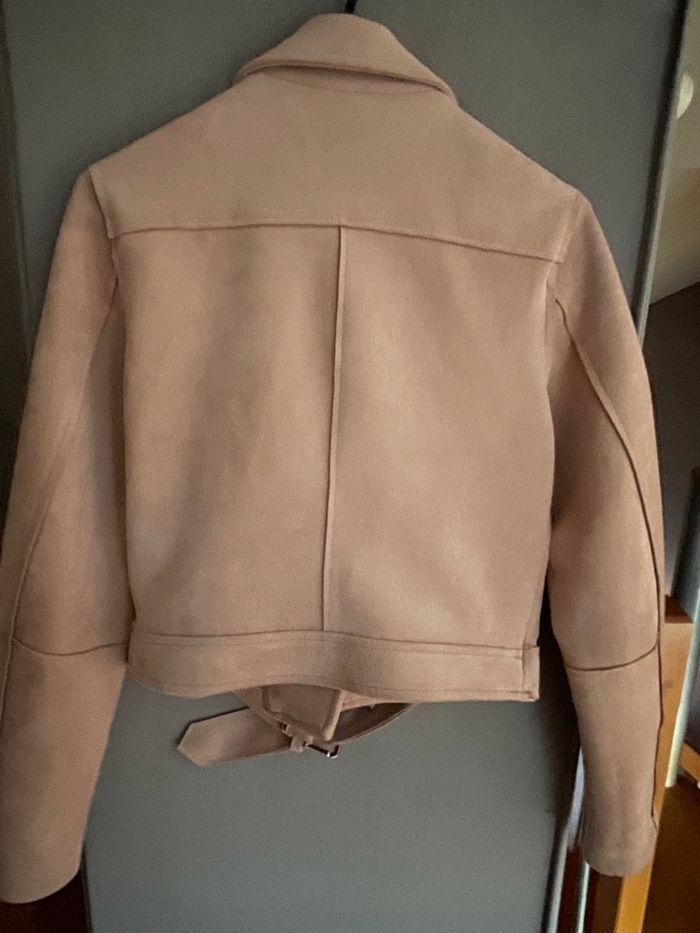 Blouson style biker rose pâle - photo numéro 2