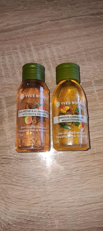 Lot 2 Gels Douche Yves Rocher Pêche Anis & Mangue Coriandre