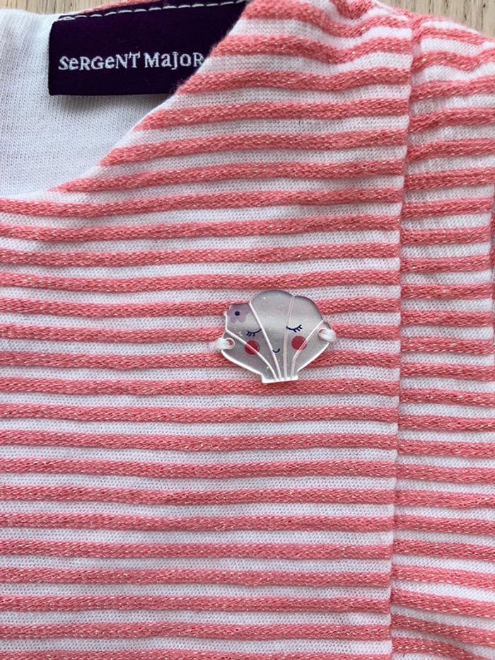 Jolie robe rayé rose/blanc MC été 6 mois Sergent Major - photo numéro 5